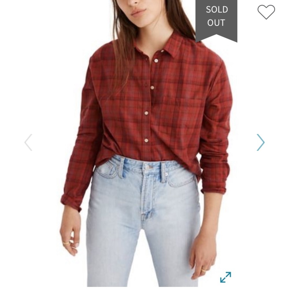NWT Madewell Chenille Yarn Plaid - Oversized Shirt